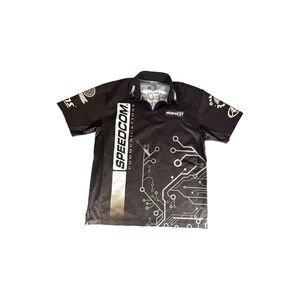 Stand 21 Racing Shirt Adult Extra Large Black All Over Button Down Mens